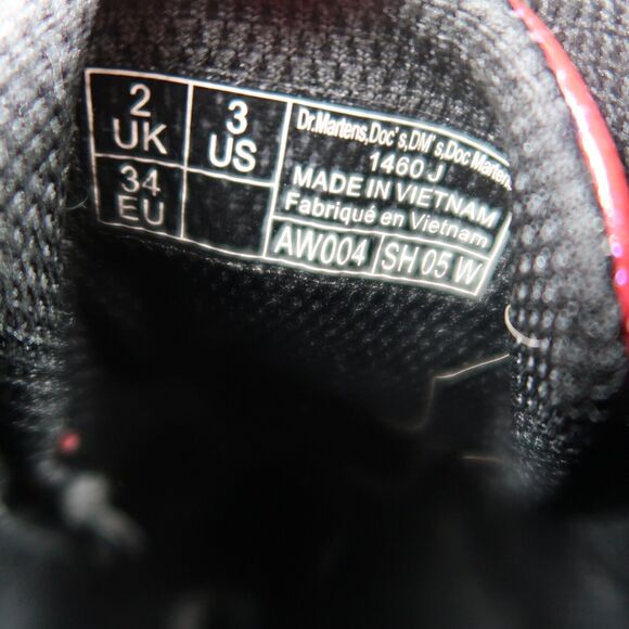 Dr Martens Shoes Kids 3 Boots Cosmic Glitter 1460 Junior Red Lace Up Zip Combat - Picture 13 of 14